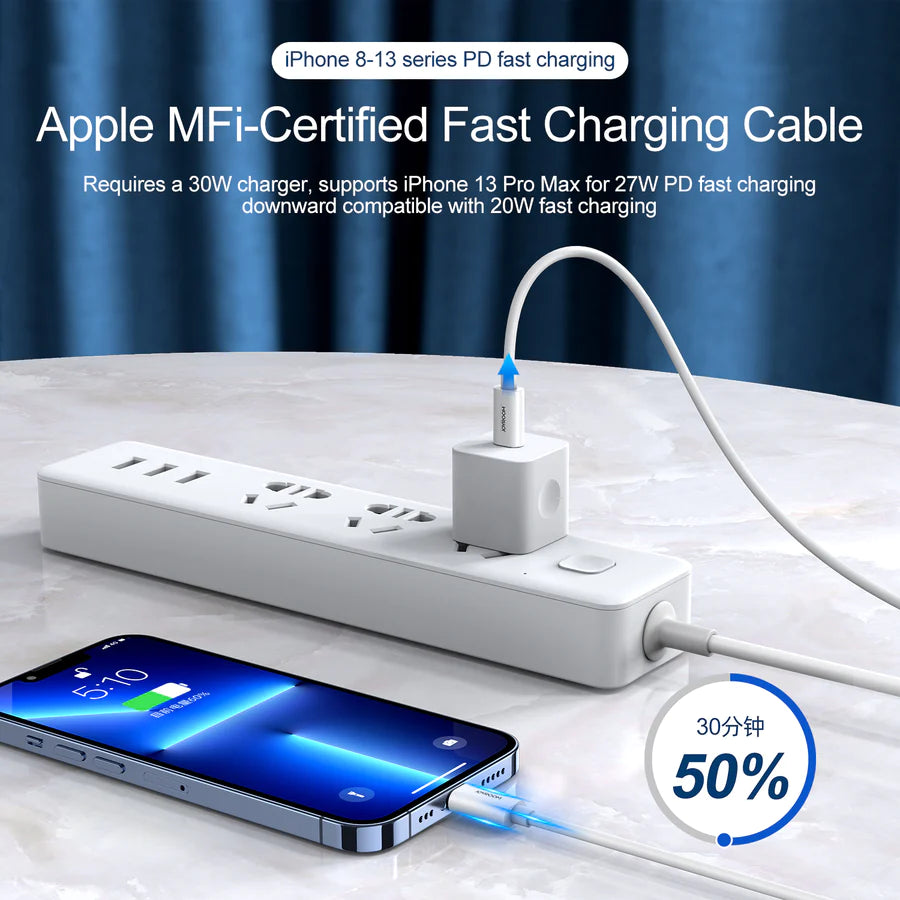 Buy Joyroom Apple certified 27W Type-C to Lightning PD Fast Charging Cable 1.2m in Jordan - Phonatech