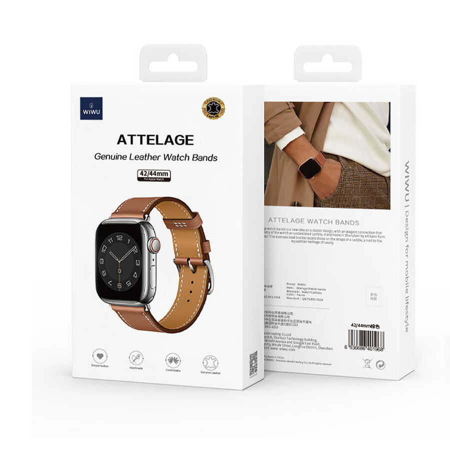 Buy Wiwu Attleage Watchband Genuine Leather Band 38/40/41 - Brown in Jordan - Phonatech