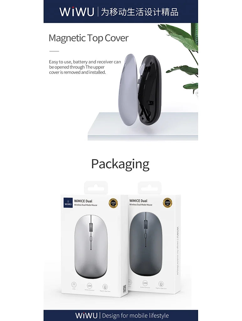 Buy WIWU WM104 Dual Model: 2.4G& Bluetooth Mouse in Jordan - Phonatech