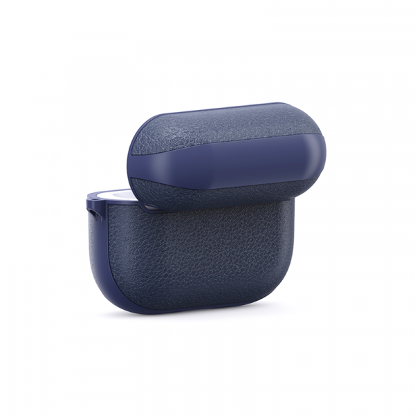 Buy Wiwu calfskin genuine leather airpods pro case - blue in Jordan - Phonatech