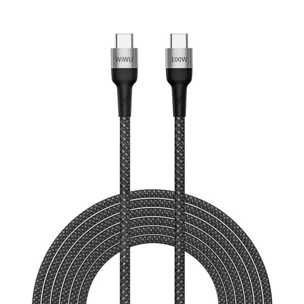 Buy Wiwu f15 100w cyclone pd fast charging data cable type-c to type-c 1.5m - black in Jordan - Phonatech