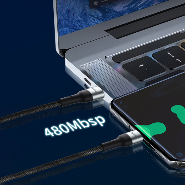 Buy Wiwu f15 100w cyclone pd fast charging data cable type-c to type-c 1.5m - black in Jordan - Phonatech