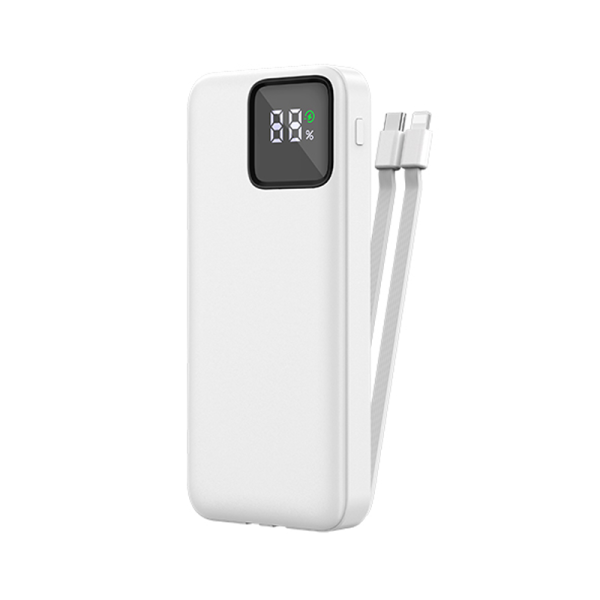 Buy Wiwu led display 22.5w 10000mah power bank with built-in cable - white in Jordan - Phonatech