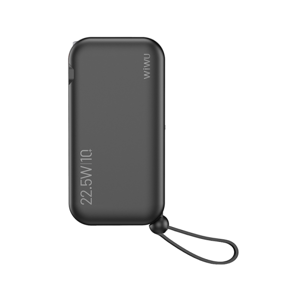 Buy Wiwu 3 in 1 us+uk+eu 22.5w quick wall charger and10000 mah power bank with built-in cable - black in Jordan - Phonatech
