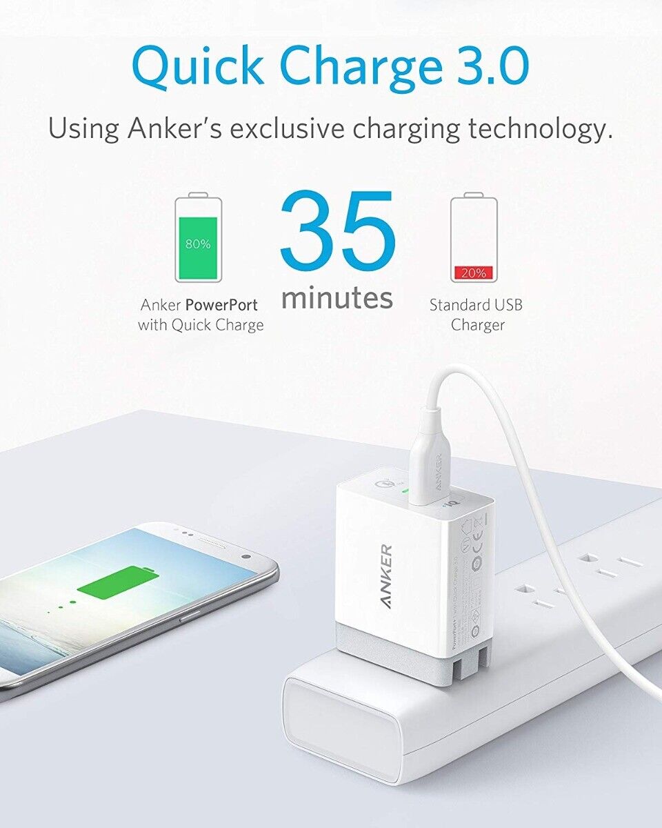 Buy Anker PowerPort+ 1 with Quick Charge 3.0 EU White in Jordan - Phonatech