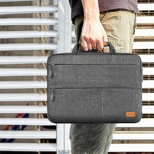 Buy Wiwu smart stand laptop sleeve case bag for macbook pro/laptop 15.4" - gray in Jordan - Phonatech